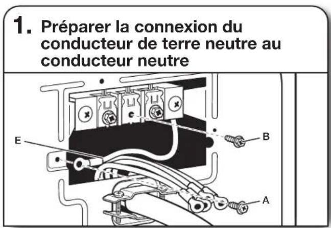 WHIRLPOOL WHLAUWED8127LW - Raccordement du cable d'alimentation à 4 fils - 5