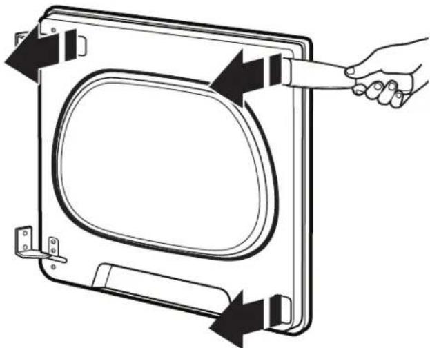 WHIRLPOOL WHLAUWED8127LW - Remove the door assembly: - 1