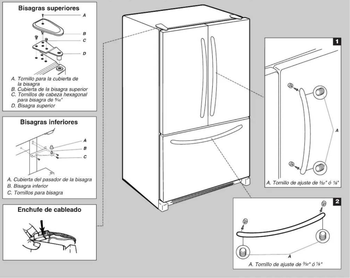 WHIRLPOOL WRB119WFBB - como qitar y volver aponer la puerta en su lugar - 9