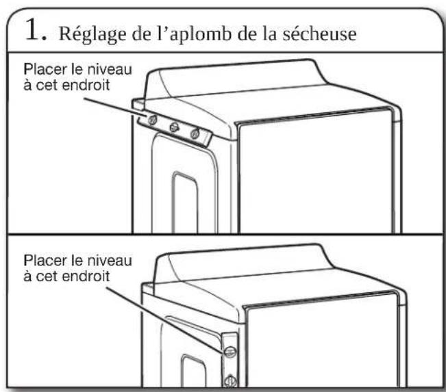 MAYTAG MALAUMED6230HC - RéGLAGE DE L'APLOMB DE LA SÉCHEUSE - 1