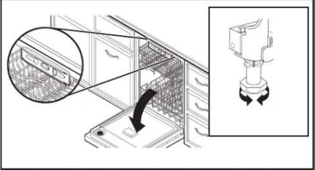 KITCHENAID KDTM704LPA - Verifique la nivelación de lado a lado y regule las patas si esnecessary - 1