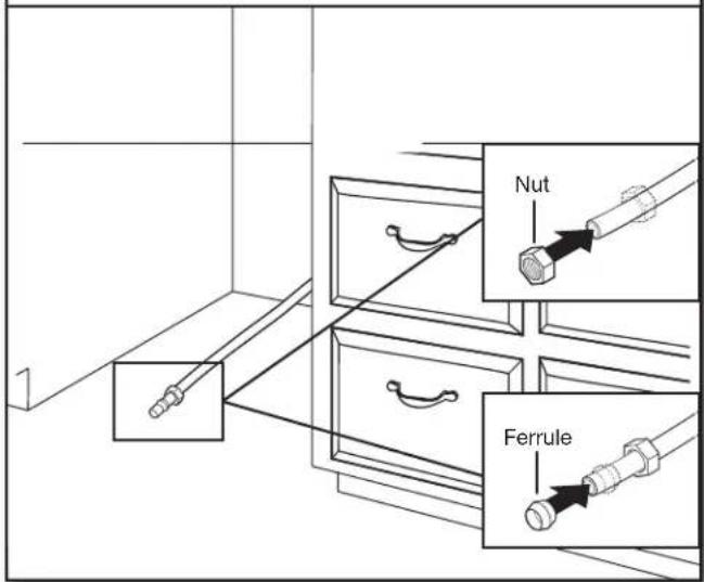 KITCHENAID KDTM704LPA - Slide nut and ferrule onto tubing (copper tubing only) - 1