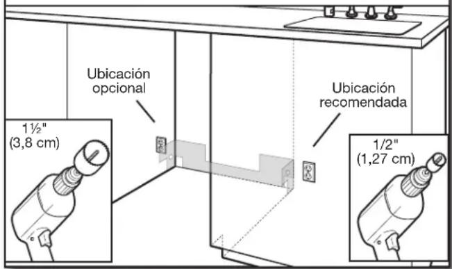 KITCHENAID KDTM704LPA - Perfore orificios en el lugar de lareshareshalacion - 1