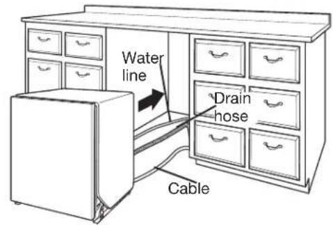 KITCHENAID KDTM704LPA - Move dishwasher close to cabinet opening - 1