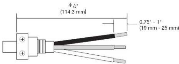 KITCHENAID KDFE104KPS - Suggested wire length relative to strain relief - 1