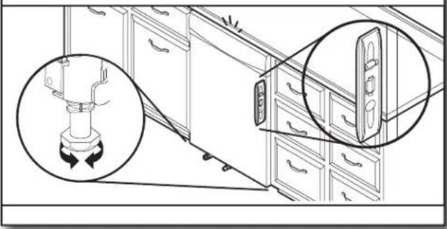 KITCHENAID KDFE104KPS - Compruebe la verticalidad y ajuste las patas si esnecessary - 1