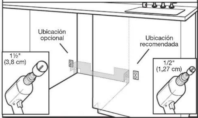 KITCHENAID KDFE104KPS - Perfore orificios en el lugar de lareshareshalación - 1