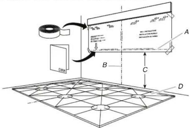 Technical diagram showing a wafer or solar panel installation with labeled components and dimensions
