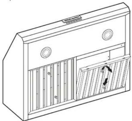 KITCHENAID KVUC600KSS - Para SACAR los filtros de metal para grasa: - 1
