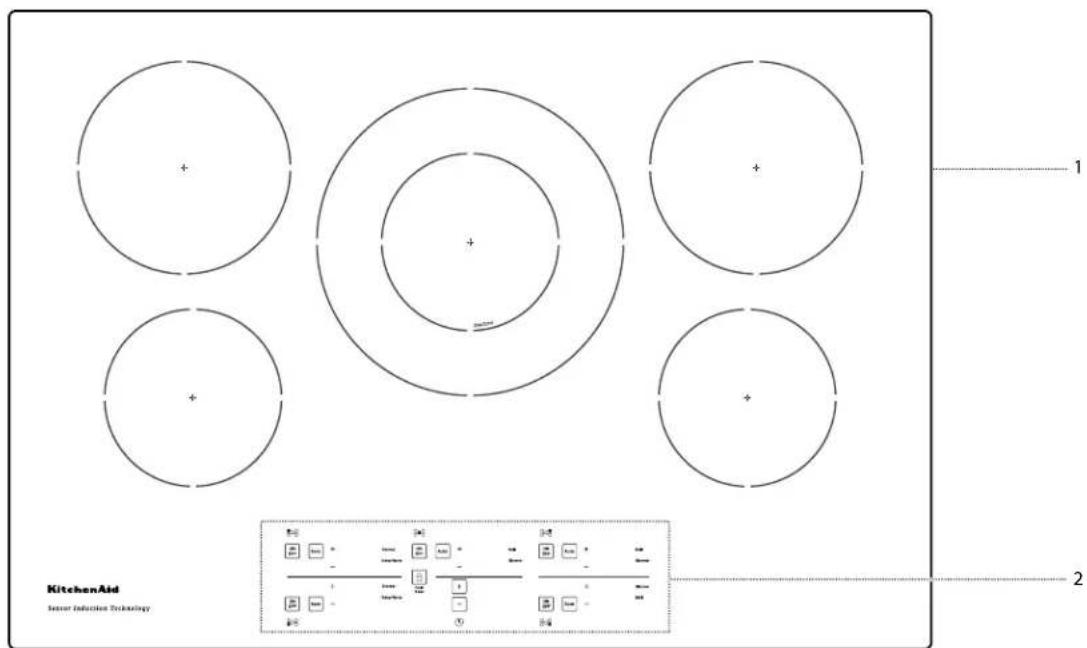 KITCHENAID KCIG550JBL - PIEZAS Y CARACTERÍSTICAS: CONTROLES TÁCTILES - 1