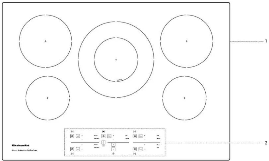 KITCHENAID KCIG550JSS - PIÈCES ET CARACTÉRISTIQUES – COMMANDES TACTILES - 1