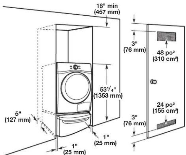 MAYTAG XHPC155YC - Instructions d'installation dans un encastrement ou un placard - 1