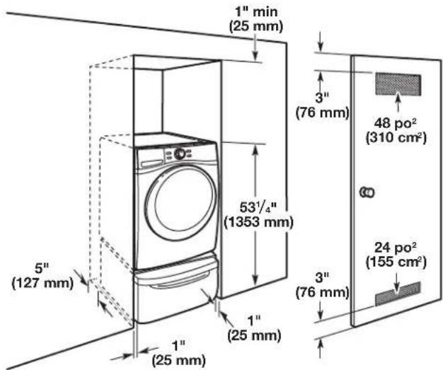 MAYTAG XHPC155YC - Instructions d'installation dans un encastrement ou un placard - 1