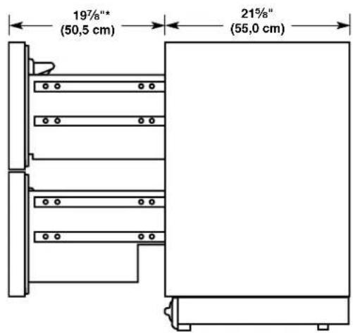 KITCHENAID KUDF204KPA - Medidas de profundidad de los cajones - 2