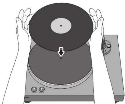 YAMAHA CDS303 - Oppna dammloket och placera skivan pa tallriken. - 1