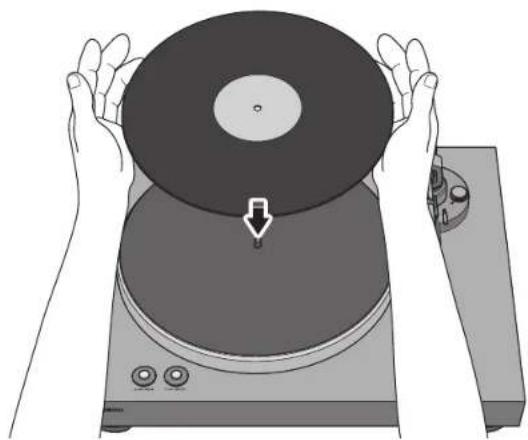 YAMAHA CDS303 - Offnen Sie die Haube und legende Schallplatte auf den Plattenteller. - 1