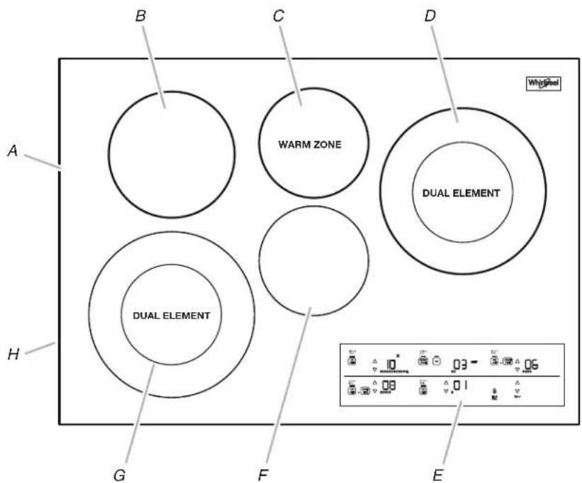 WHIRLPOOL WCE97US0KS - Superficie de cocción - 1