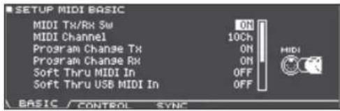 ROLAND VAD506 - Réglages MIDI (MIDI) - 1