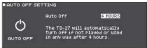 ROLAND VAD506 - Régler la fonction AUTO OFF (AUTO OFF) - 1