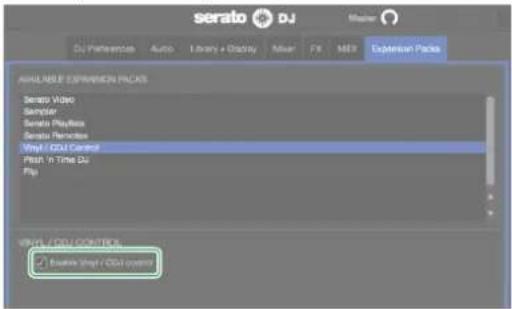 ROLAND DJ505 - Assurez-vous que «Enable Vinyl/CDJ Control» est coché. - 1
