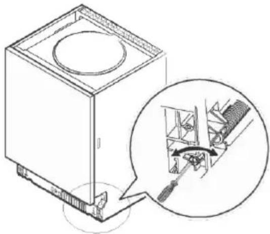 Infiniton DIW6S13 - Étape . Réglage de la tension du ressort de la porte - 1