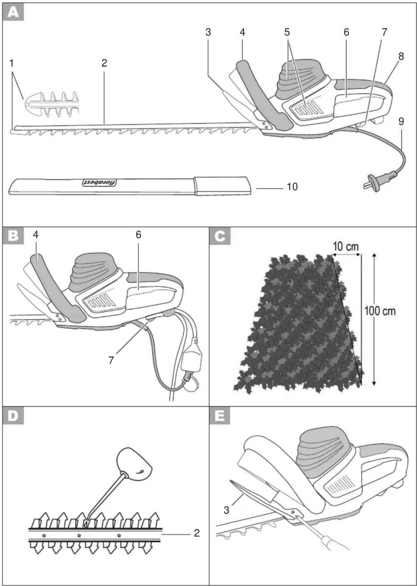 FLORABEST FHT 600 F3 - ELECTRIC HEDGE TRIMMER - 1