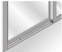 OLYMPIA TK 100 - Placer la barre de porte anti-effraction dans le cadre d'une porte coulissante. - 1