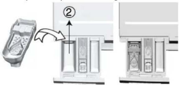GRUNDIG GWN 38230 R - Uso de detergentes líquidos Si la lavadora contiene un recipiente para detergente líquido: - 1