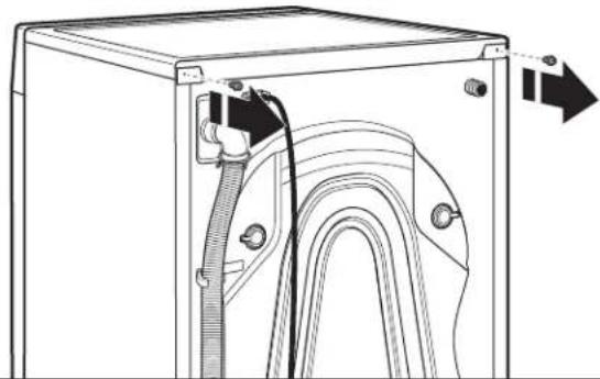 WHIRLPOOL W10882520 - Retire los tornillos de la parte superior,trasera de la lavadora - 1