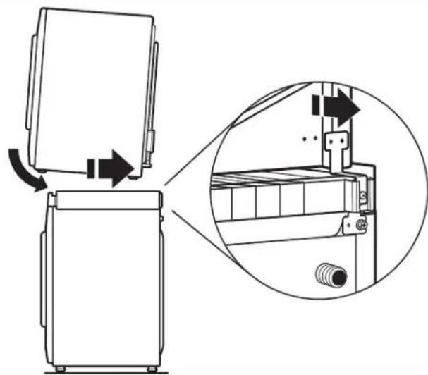 WHIRLPOOL W10882520 - Ubique la secadora en la parte superior de la plataforma para apilar - 1