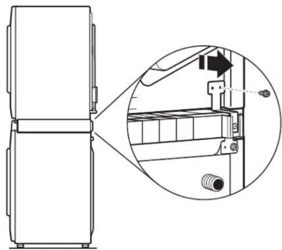 WHIRLPOOL W10882520 - Fije la secadora a la plataforma para apilar con los tornillos - 1