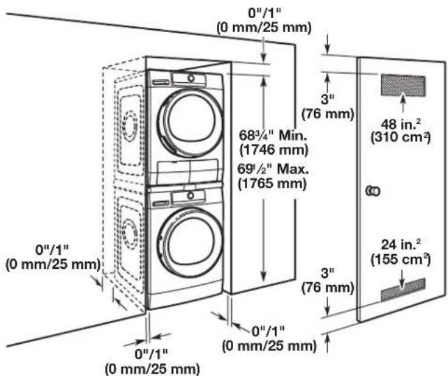 WHIRLPOOL W10882520 - Instructions d'installation dans un encastrement ou un placard - 1