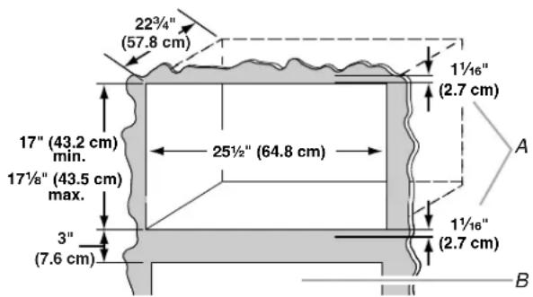 WHIRLPOOL MK2227AW - Required Cutout Dimensions - 1
