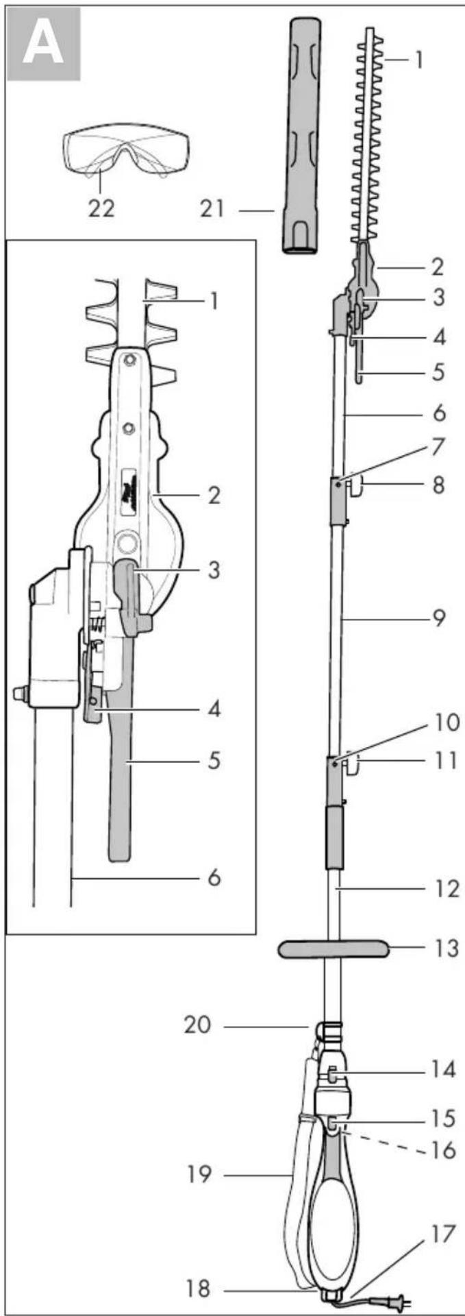 FLORABEST FHL 900 F5 - ELECTRIC LONG-REACH HEDGE TRIMMER - 1
