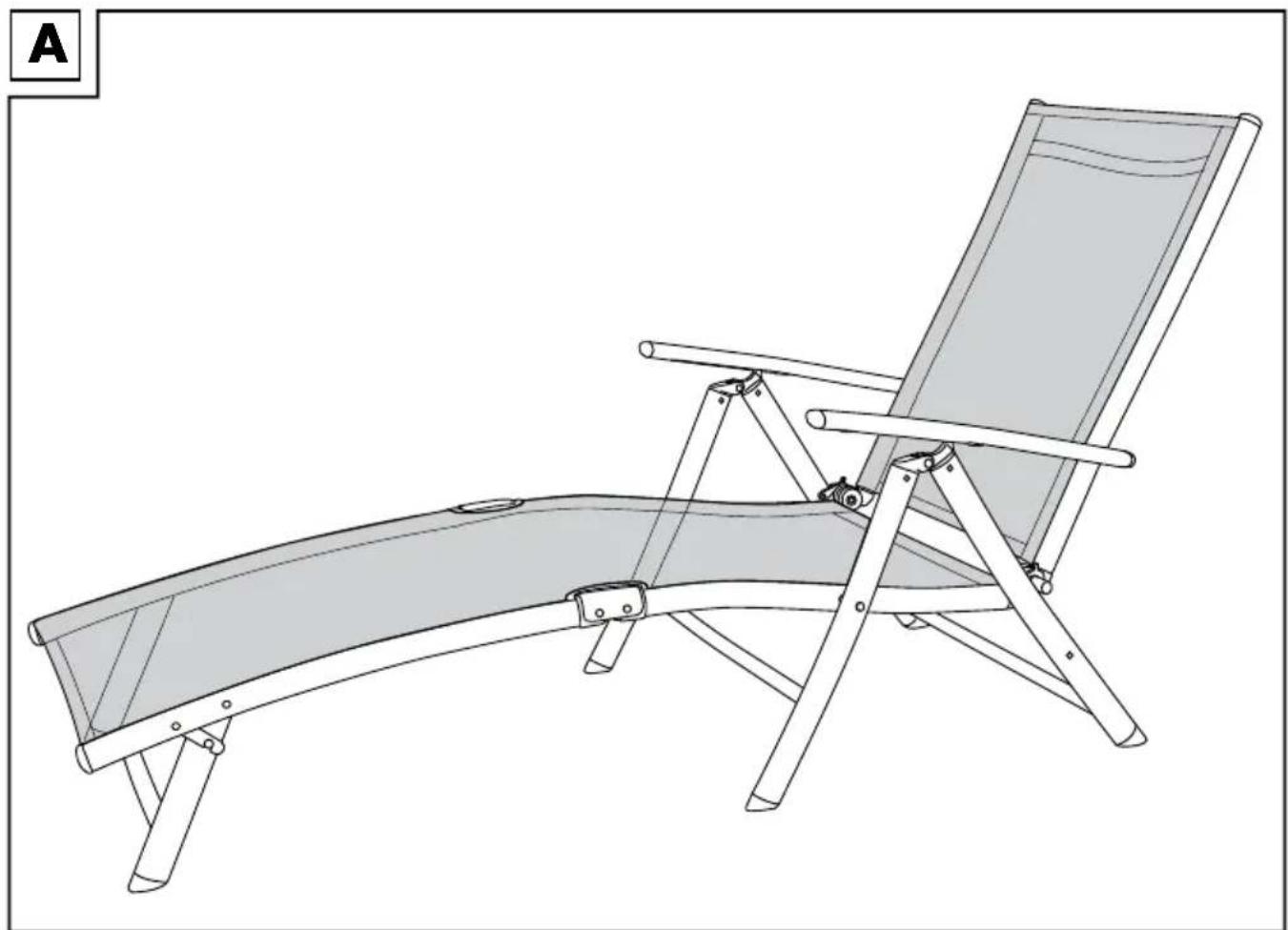 FLORABEST LS1586 - Chaise longue en aluminium - 1