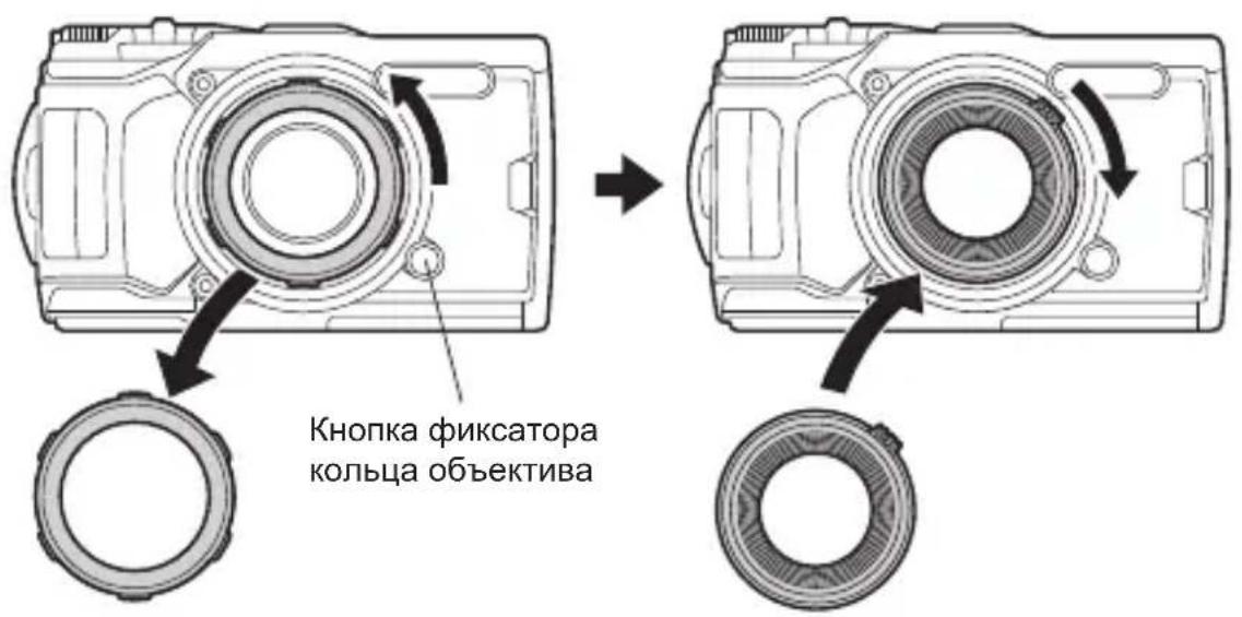 OLYMPUS PT059 - Прикрепите противоотражающее кольцо к цифровой камере. - 1
