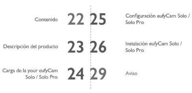 eufy SoloCam E20 - TABLEDE CONTENIDOS - 1