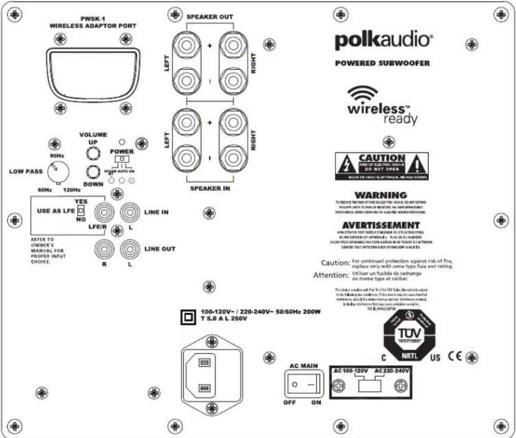 POLK DSW PRO 550wi - Réglage précis de voie subwoofer - 2