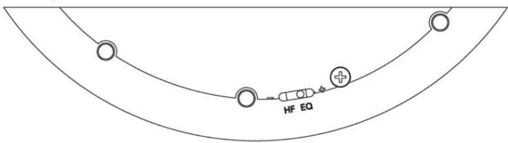 GoldenEar Invisa HTR 8000 - Réglage de l'égalisation haute fréquence de l'enceinte Invisa (commutateur HF EQ) - 1