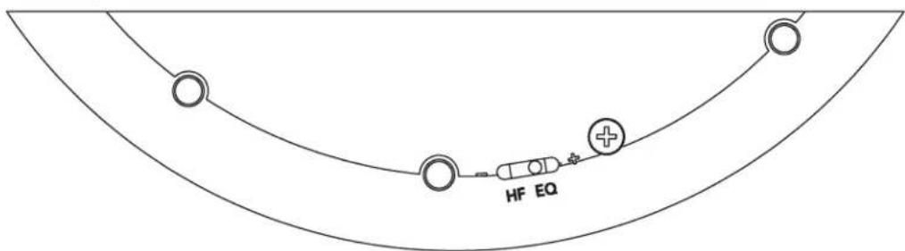 GoldenEar Invisa HTR 8000 - Setting the Invisa Speaker's High Frequency EQ Control (HF EQ Switch) - 1