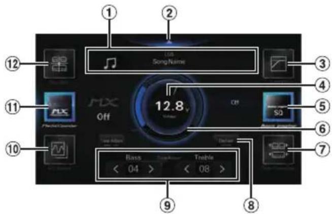ALPINE iLXF115D - Écran du menu configuration audio - 1