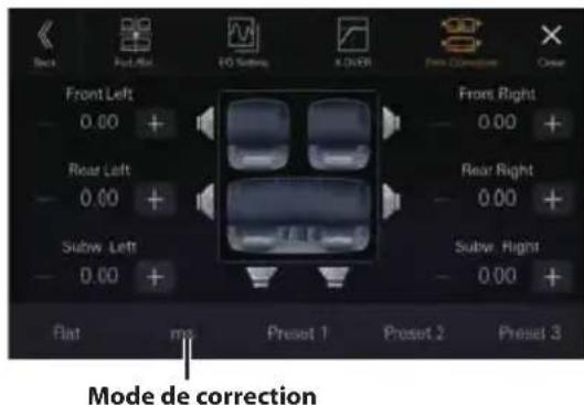 ALPINE iLXF115D - Réglage du mode time correction - 1