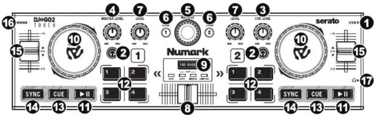 NUMARK DJ2GO2 Touch - Features - 1