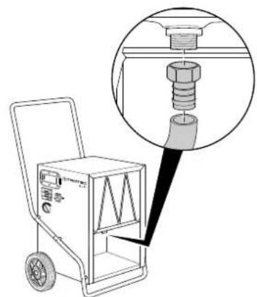 TROTEC TTK 170 S - Connecting the condensation drain hose (TTK 140 S / TTK 170 S / TTK 350 S) - 1