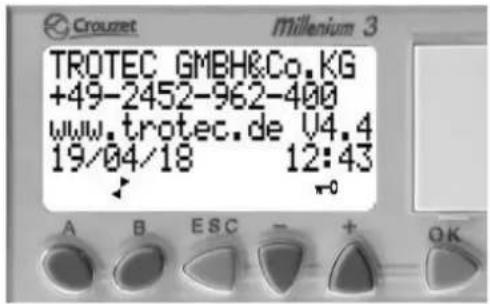TROTEC TTR 5200 - Operation screens of the control module Millennium - 1