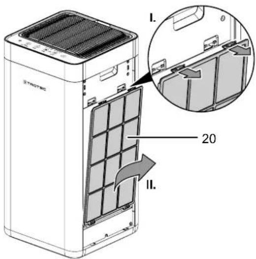 TROTEC AirgoClean 200 E - Nettoyage du pré-filtre - 1