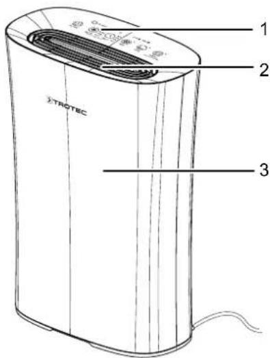 TROTEC AirgoClean 110 E - Représentation de l'appareil Avant - 1