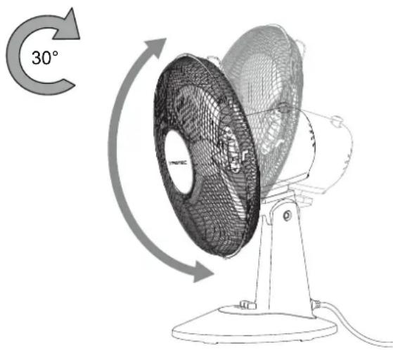 TROTEC TVE 10 - Réglage de l'inclinaison du ventilateur - 1