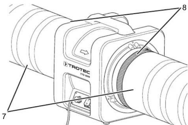 TROTEC TTV 1500 - Raccordement du tuyau d'air / du sac à poussière (option) - 1