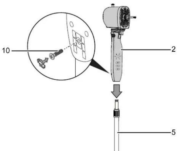 TROTEC TVE 25 S - Assemblage du pied et de l'élément de commande - 1
